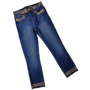 Rocking Studs Embellished Women's Blue Denim